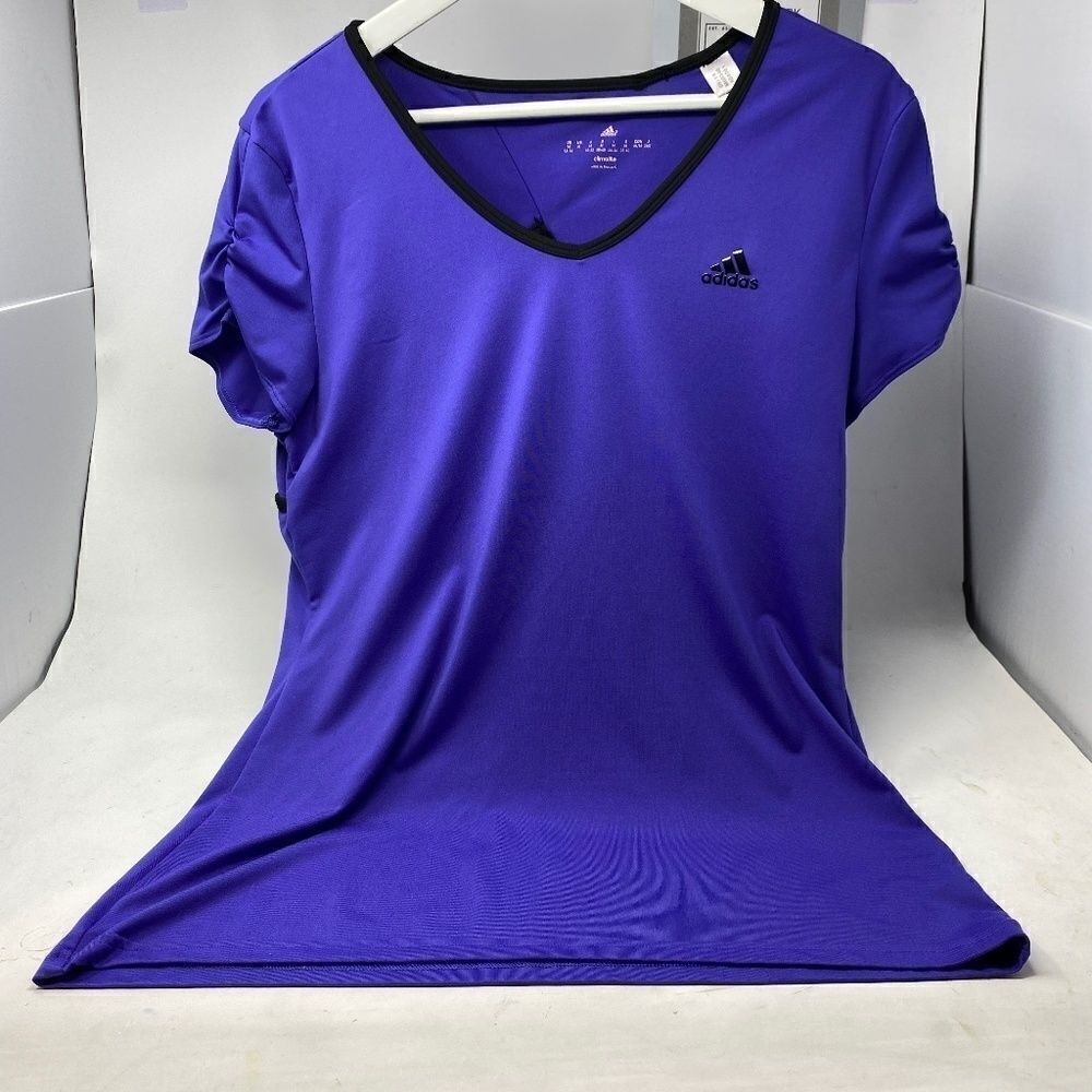 Adidas Climalite Purple/Black V-Neck Top